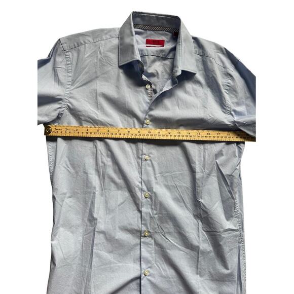 HUGO Boss Men’s Dress Shirt Blue Long Sleeve Size 16 | 41 Slim Fit - Picture 2 of 5